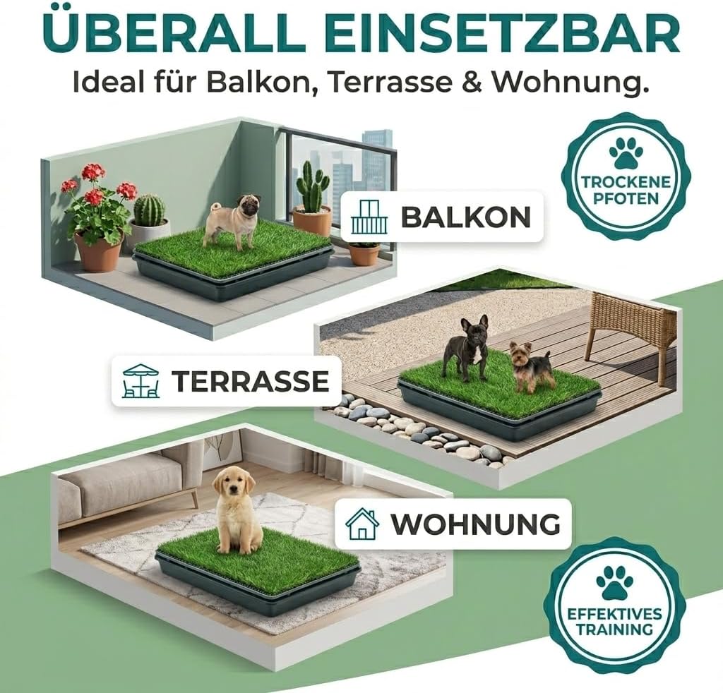 Hundetoilette mit Kunstrasen & Auffangschale