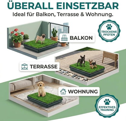 Hundetoilette mit Kunstrasen & Auffangschale